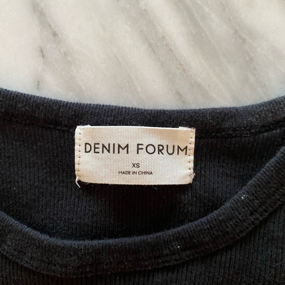 Denim Forum ‘Lola’ high neck ribbed black tank - Picture 2 of 2